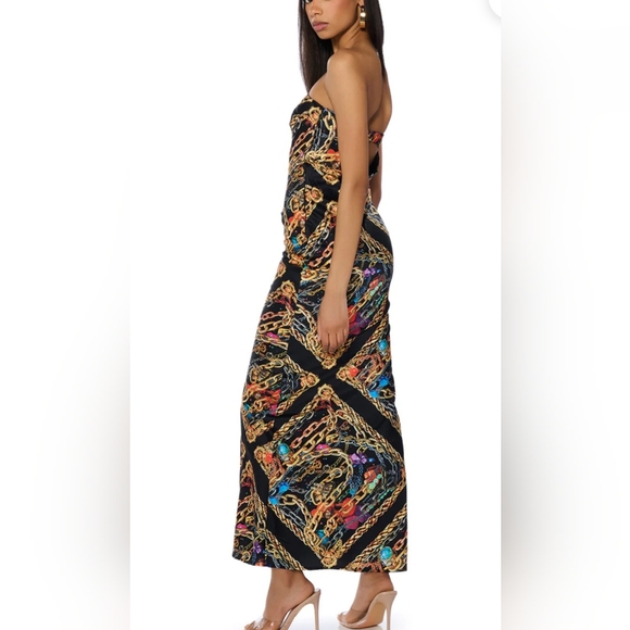 Akira NWT Gorgeous Satin Maxi Dress - Picture 5 of 11